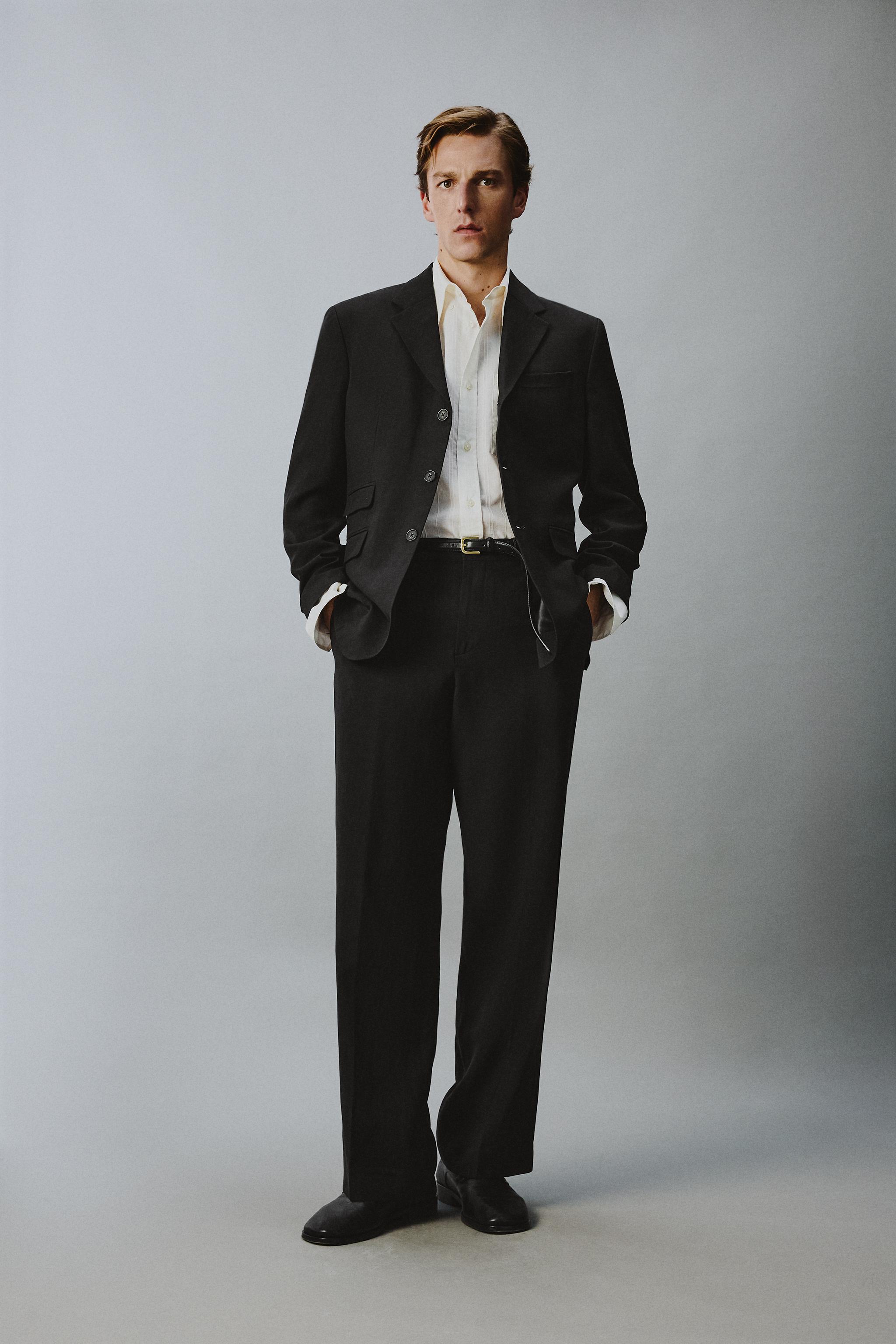 RELAXED FIT VISCOSE - LINEN SUIT JACKET